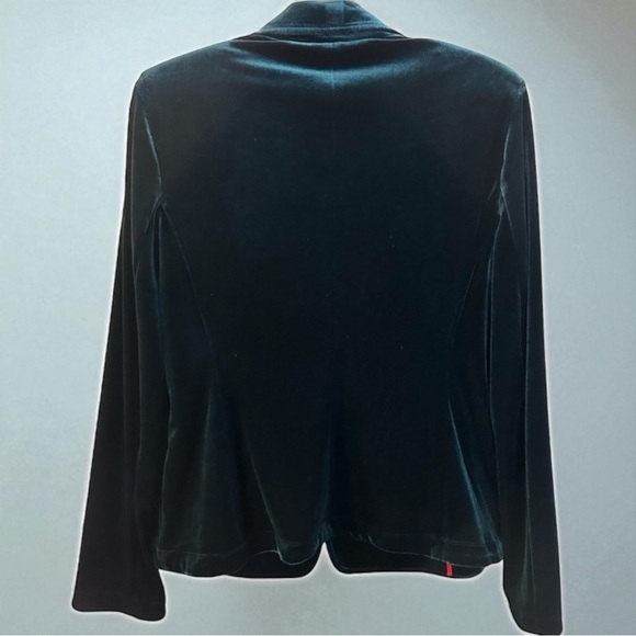 Tommy Hilfiger Emerald Green One Button Blazer with Shoulder Pads & Pockets sz 6 - Picture 4 of 7